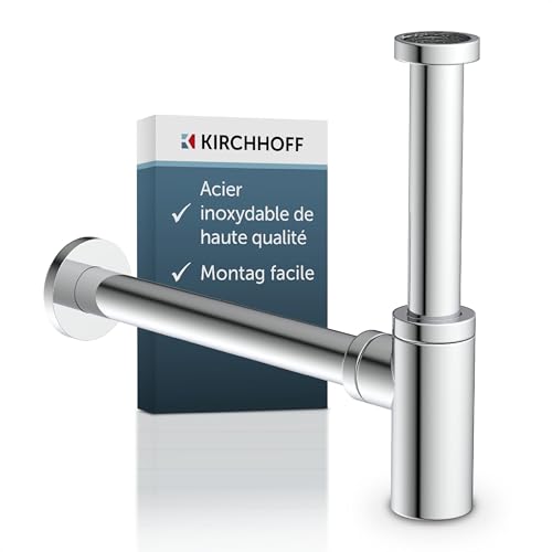 Kirchhoff 98166210 Siphon de bouteille rond rond Chromé 11 mm x 32 mm