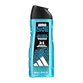 adidas Gel doccia 3 in 1 Ice Dive per lui, con profumo fresco e acquatico, 400 ml