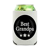 Best Grandpa Award Can Cooler - Drink Sleeve Hugger Collapsible Insulator - Beverage Insulated Holder