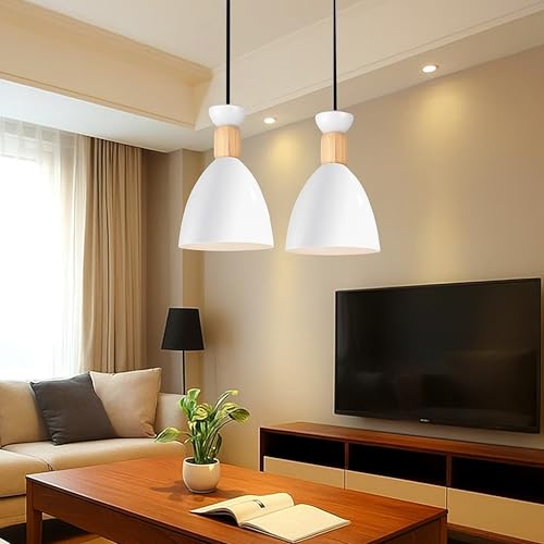 Image of DarkVision White Hanging Lights for Living Room /Pendant Lights for Ceiling /Hanging Lamps for Home Decoration /Ceiling Light for Living Room /Decorative Hanging Lights,Metal (Without Bulb) (HL White)