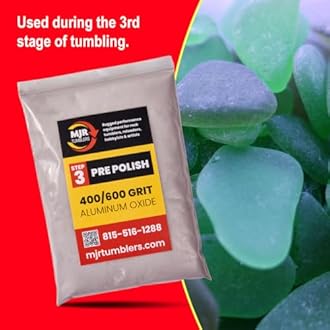 4lb of MJR Tumblers Premium 400/600 Pre-Polish Aluminum Oxide Rock Polishing Grit for Step/Stage 3, MJR Tumblers is a Disabled and Veteran Owned Company Proudly Located in USA