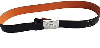 German WH Soldier Belt Outdoor Full of Cowhide Belt Reproduction of World War II German, Black - BYCDYBJBSM