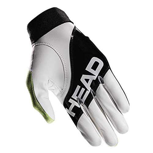 Head Leather Racquetball Glove - Conquest Extra Grip Breathable Glove For Right & Left Hand - Black/Lime/White, Right - Medium #TOP1