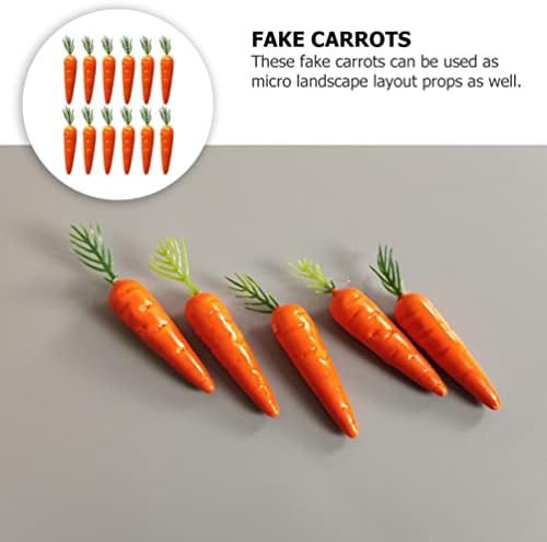 Toddmomy 25Pcs Artificial Carrots Mini Carrots Fake Vegetable Dollhouse Miniatures Simulation Carrots for Crafts Dollhouse Home Kitchen Decoration
