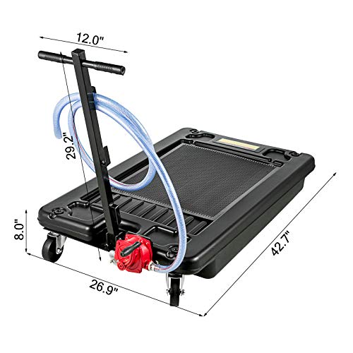 Bestauto-Portable-Oil-Drain-Pan-with-Pump-64L-Oil-Drain-Pan-17-Gallon-Low-Profile-Oil-Drain-Pan-with-8-Hose-for-SUV-Car-and-Trucks