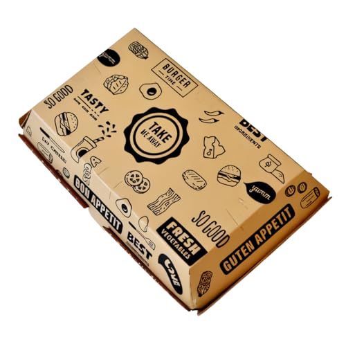 Saverine Boîtes Lunch en Kraft, Rectangulaire, Transparent, Polyéthylène, 8x6x20 cm, Réutilisable, 200 Unités, pour Restaurant et Take Away (200)