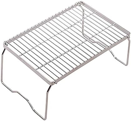 Folding Campfire Grill,Multi-Function Heavy Duty 304 Stainless Steel Grate,Portable Campfire Cooking Equipment Fire Pit Grate with Legs and Carrying Bag，Medium/Large
