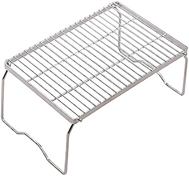 Folding Campfire Grill,Multi-Function Heavy Duty 304 Stainless Steel Grate,Portable Campfire Cooking Equipment Fire Pit Grate with Legs and Carrying Bag,Medium/Large