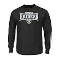 NFL Oakland Raiders Men's Tackle Trap Long Sleeve Crew Neck Fleece Tee, X-Large, Black