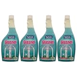 Ricarica Detergente Istantaneo per Vetri e Specchi Senza Aloni, Ideale Plexiglass, 750ml (4 Unità)