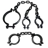 Aweilan Halloween Plastic Chains Prison Fake Prisoner Handcuffs Headcuffs Chain Links for Halloween Party Costume Props Prisoner Cosplay Accessories