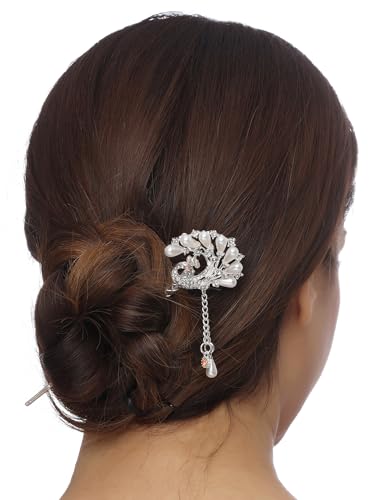 Image of Yellow Juda Bun Hair Stick & Pins - Women & Girls Hair Accessory Gift