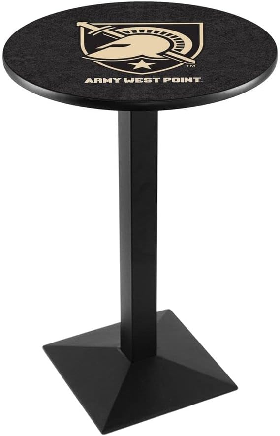 Holland Bar Stool Co. L217-42" Black Wrinkle US Military Academy (Army) Pub Table with 36" Dia. top