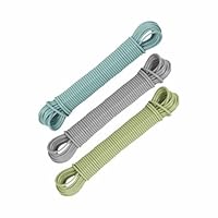 20m Strong Clothesline Steel Core With PVC Coated Washing Line Rope Outdoor Indoor Laundry Line for Drying Clothes Towels Home Garden Mould Or Weather Resistant String Assorted Color (1pc)