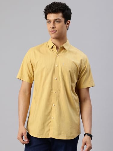 Image of Majestic Man Men's Pure Cotton Dobby Weave Checks Slim Fit Half Sleeve Casual Shirt