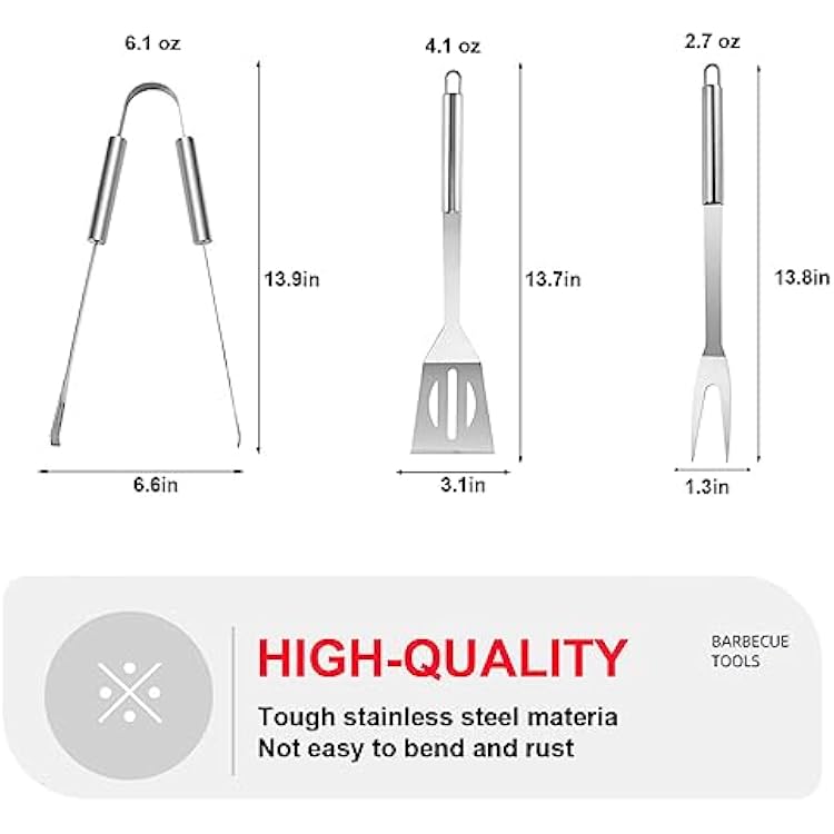 BBQ Grill BBQ Accessories, Stainless Steel Grill Tools Grilling Accessories Grill Set Barbecue Grill Accessories for Outdoor Grill, BBQ Tools Grill Utensils Grilling Tools
