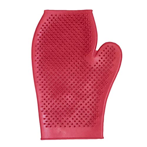 Dover Saddlery Rubber Grooming Glove, Size 9-1/2 Inch Long, Red