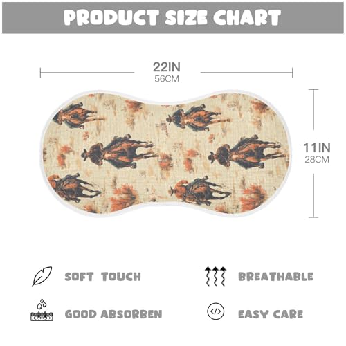 xigua Cowboys Pattern Baby Burp Cloths for Newborn Boys and Girls 4 Pack, Soft & Absorbent Cotton Baby Burp Cloth, Baby Washcloths, Newborn Towel, Burp Rags4
