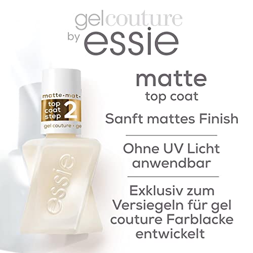 essie Matte Top Coat mit mattem Finish, Überlack zum Versiegeln und Schützen der Maniküre ohne UV Licht, Gel Couture… – Bild 4