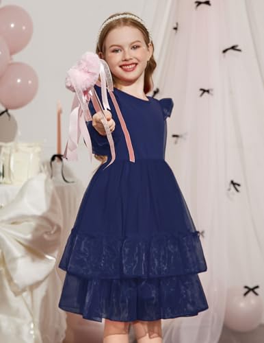 Arshiner Toddler Girls Tiered Tutu Dress Fall Formal Party Birthday Princess Long Sleeve Tulle Dresses3