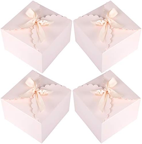 Chilly Gift Boxes, Set of 12 Decorative Treats Boxes, Cake, Cookies, Goodies, Cupcakes, Candy and Handmade Bath Bombs Shower Soaps Gift Boxes for Christmas, Birthdays, Holidays, Weddings (Pink)