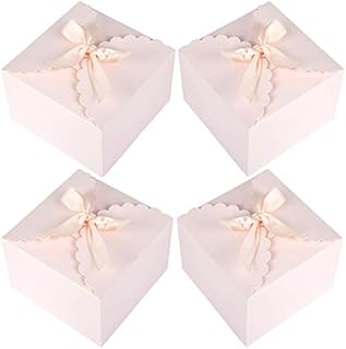 Chilly Gift Boxes, Set of 12 Decorative Treats Boxes, Cake, Cookies, Goodies, Cupcakes, Candy and Handmade Bath Bombs Shower Soaps Gift Boxes for Christmas, Birthdays, Holidays, Weddings (Pink)