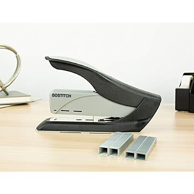 Bostitch Office 60 Sheet Heavy Duty Stapler - Two Fingers, No Effort, Spring Powered Stapler - Gray (1200)
