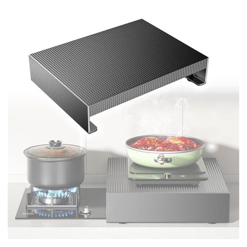 JYHHCYS Tapa encimera Gas Cubierta De Acero Al Carbono para Quemadores De Gas, Tablero para Cubrir Estufas De Gas Resistente Al Calor, Rectangular, con Tapete Antideslizante(L 35 x W 48 x H 7cm)