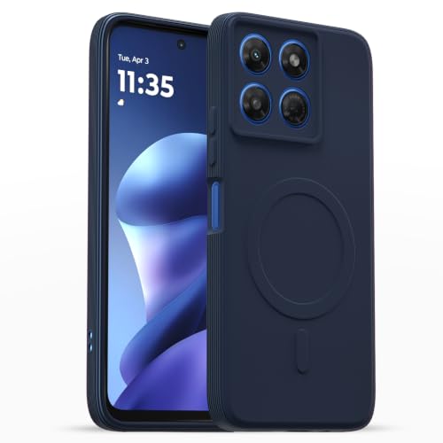 Image of Pikkme Back Cover for Motorola Moto G37 5G Soft Matte Silicone Mag-Safe Design (Mag-Safe Not Support) Camera Protection | Slim Fit Bumper Cover (Blue)