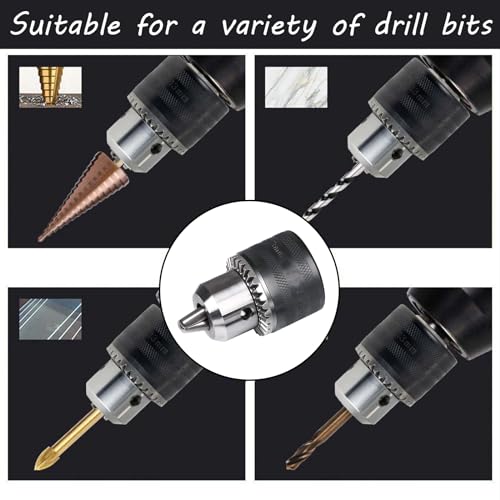 Mikqky 5 Stück Bohrfutter-Adapter-Kit, 1,5-13 mm Sds Bohrfutter, Bohrer Chuck Adapter, Schlüsseltyp Bohrfutter, Bohrfutter Sds Mit 1/2, Mit Sds-Elektrohammer-Vierkantschaft-Adapter, 1/2-20UNF