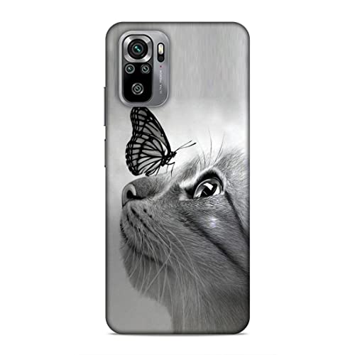 Image of Printed Mobile Back Hard Case Cover for Xiaomi Redmi Note 10 / Xiaomi Redmi Note 10S | Pet, Butterfly, Animal, Cute Cat, Animal Lover-2195