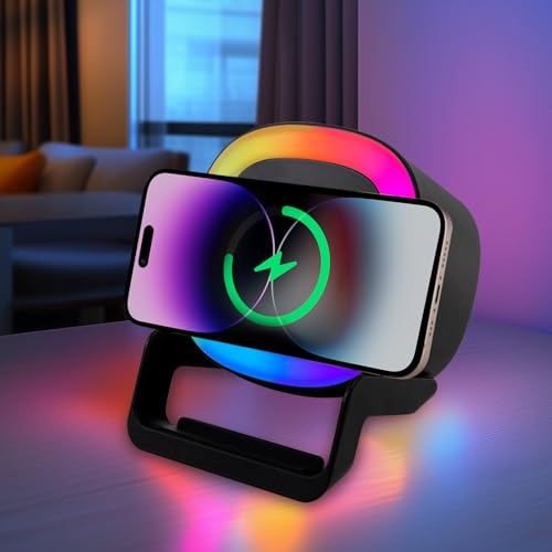 da LIGHT 3-in-1 Bluetooth Lautsprecher mit Touch Nachtlicht & 15W Ladestation – Dimmbares LED-Licht, Qi Wireless Charger, Jungen, Mädchen & Teenager