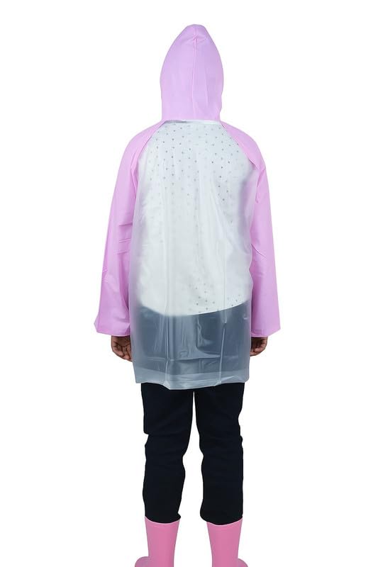 Image of Kids Waterproof Long Raincoat for Boys & Girls | Lightweight Hooded Rainwear with Pockets | Full-Length Rain Coat for School, Travel & Outdoor Use
