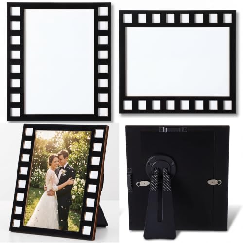 Image of AceOrbit 3 Pcs Filmstrip Picture Frame Vintage Wood Cinematic Film Photo Frame Fit 4 x 6 Inch Picture with Clear Acrylic Cool Handicrafts Tabletop or Wall Mounting for Display for Farmhouse Home Decor