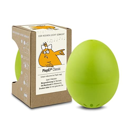 PiepEi Classic Hellgrün - Singende Eieruhr zum Mitkochen - Eierkocher für 3 Härtegrade - Piep Ei mit 3 Melodien - Lustiges Kochei - Musik Eggtimer - Brainstream