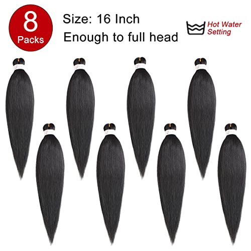Xtrend 16 Inch EZ Braid 8 Packs Pre Stretched Braiding Hair Yaki Texture Braiding Hair for Crochet Hair Braids Hot Water Setting Synthetic Fiber Hair Extensions 4# - Image 4