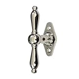 Gewicht: 210 g Antikas - Fensterolive Messing vernickelt glänzend - Fenstergriff,Kreuzgriff - 11,4x6,0 cm