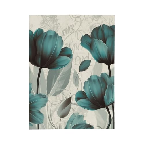 Couverture polaire douce 203,2 x 152,4 cm, plaid flanelle bleu sarcelle pour canapé - 3