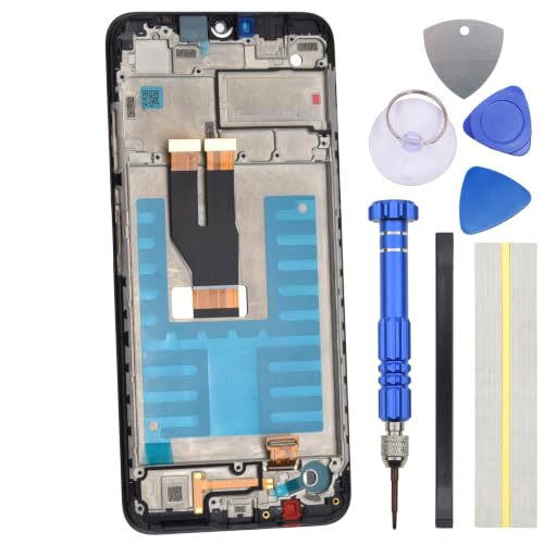 Double Sure Czarny wyświetlacz Digitizer Wymiana zespołu z ramką dla Nokia G21 Nokia G21 G11 TA-1418 TA-1477