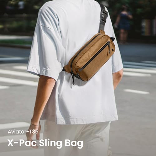 Image of tomtoc 3.5L X-Pac Sling Bag with RFID Blocking, Crossbody Bag Minimalist Chest Shoulder Pack for Men /Women, Water-resistant Lightweight Casual Funny Pack for Travel /Daily Commute