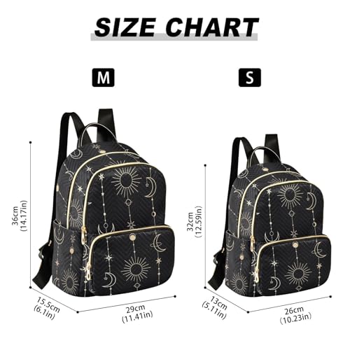 Image of ALAZA Sun Moon Stars Witch Small Backpack Purse for Women Travel Bag Fashion Daypack Back Pack Shoulder Bag