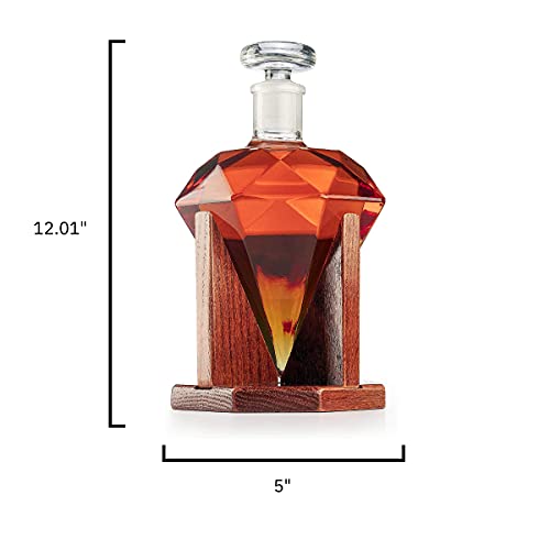 Diamond Decanter For Whiskey, Liquor, - Scotch, Rum, Bourbon, Vodka, Tequila Decanter, The Wine Savant 750Ml #TOP2