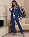 HNG Women Pajama Set Long Sleeve Sleepwear Fashion Night Wear Classic Blue, S