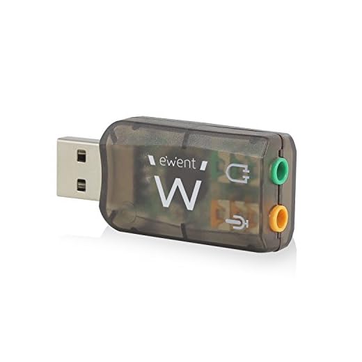 Ewent EW3751 Scheda Audio Esterna USB 2.0 a 3.5mm, Audio Virtual 5.1 Adattatore Audio per Windows, Ingresso Microfono e Uscita Cuffie/Speaker