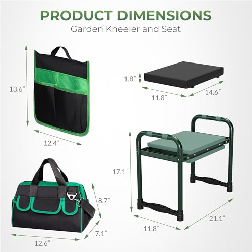 Image of Walensee Garden Kneeler and Seat, with Wider Soft Kneeling Pad & Tool Pouch