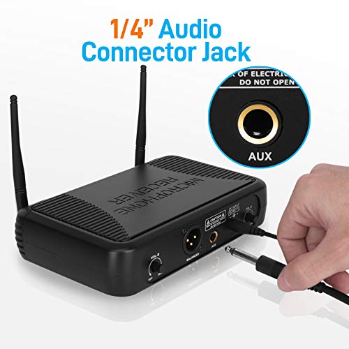 Pyle Professional Wireless Handheld Microphone System - Dual Uhf Band, Wireless, Handheld, 2 Mics W/ 8 Selectable Frequency Channels, Independent Volume Controls, Af & Rf Signal Indicators #TOP1