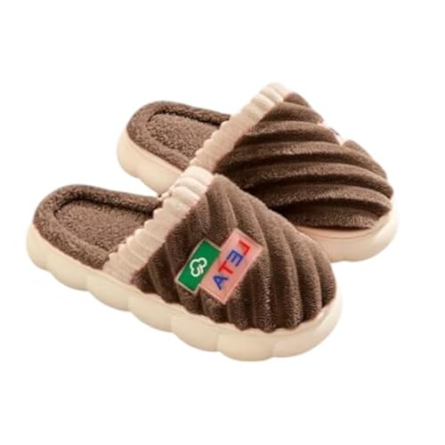 Image of DRUNKEN Slippers For Women Men Winter Sandals Casual Flats Home Footwear Man Girls Sliders Flip Flops Chappals Ladies Clogs Sleeper Slides Stylish Ortho Soft - Brown, 7-8UK