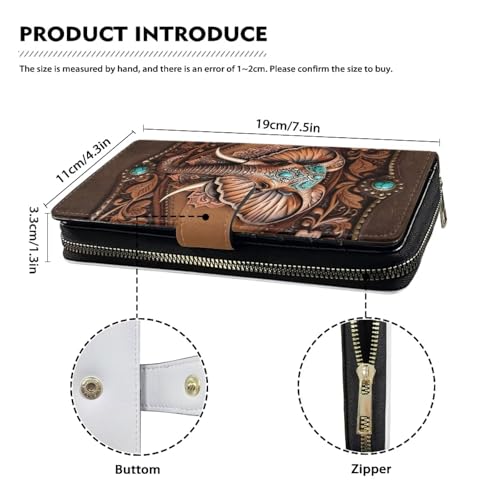 Image of COEQINE Ladies Wallets Pink Leopard Heart Black Printed Leather Phone Long Clutch Purses Check Coin Change Holder