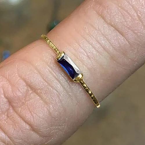 Gold Plated White Square Cubic Zirconia Exquisite Minimalist Engagement Rings Wedding Bridal Band Promise Rings Evening Parties Anniversary Valentine's Day Gifts Eternity Bands for Women2