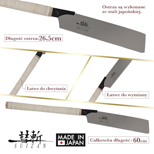 SUIZAN Kataba Japońska piła reczna jednosieczna 265mm - Profesjonalne narzędzie do routera drewna